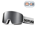 Powder 2 | Snow Goggles | Photochromic Cylindrical Lens, UV400 Protection | Skiing and Snowboarding-Black Lens / White Frame / White Strap-Snowledge
