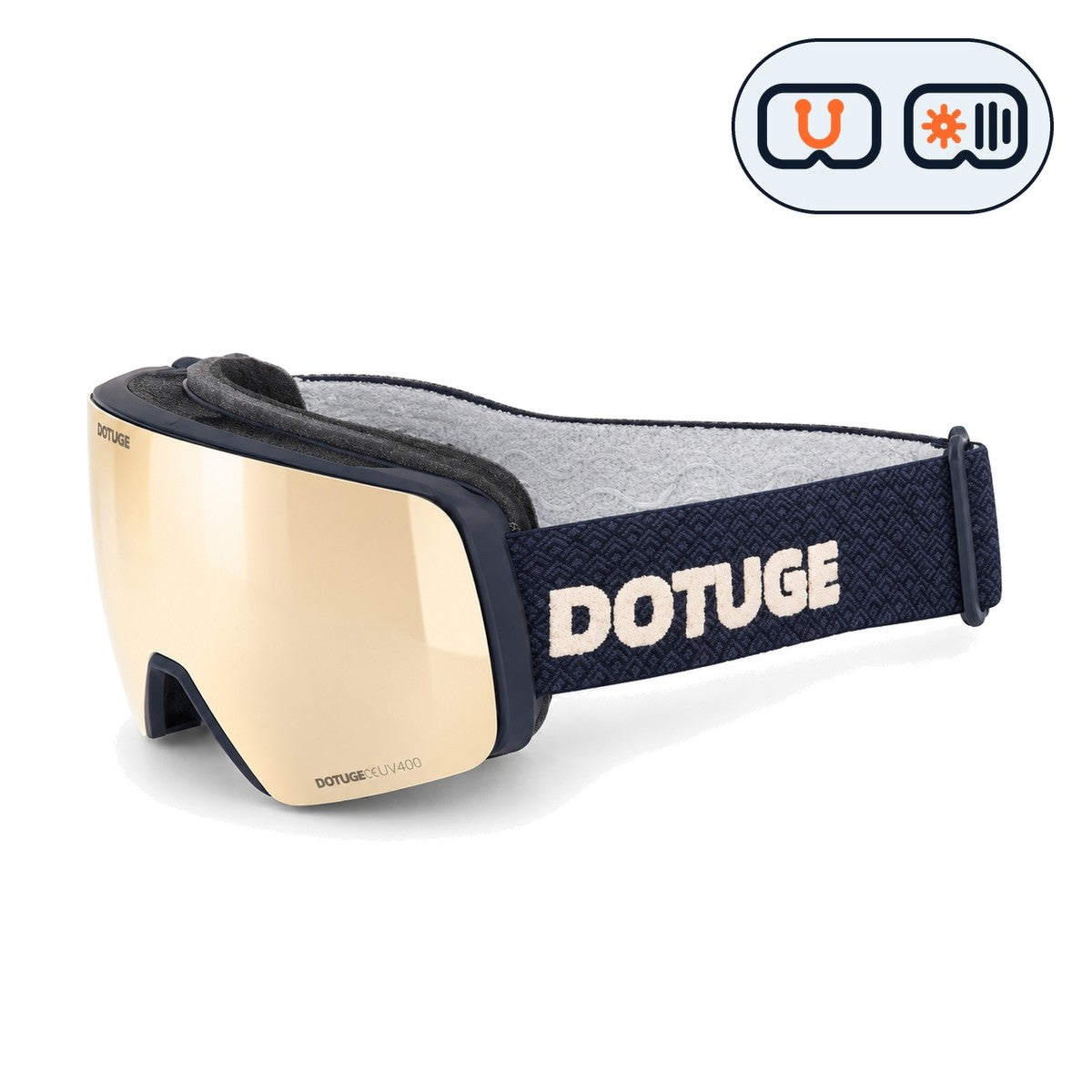 Slate 1 | Snow Goggles | Photochromic Cylindrical Lens, UV400 Protection | Skiing and Snowboarding-Gold Lens / Black Frame / Black Strap-Snowledge