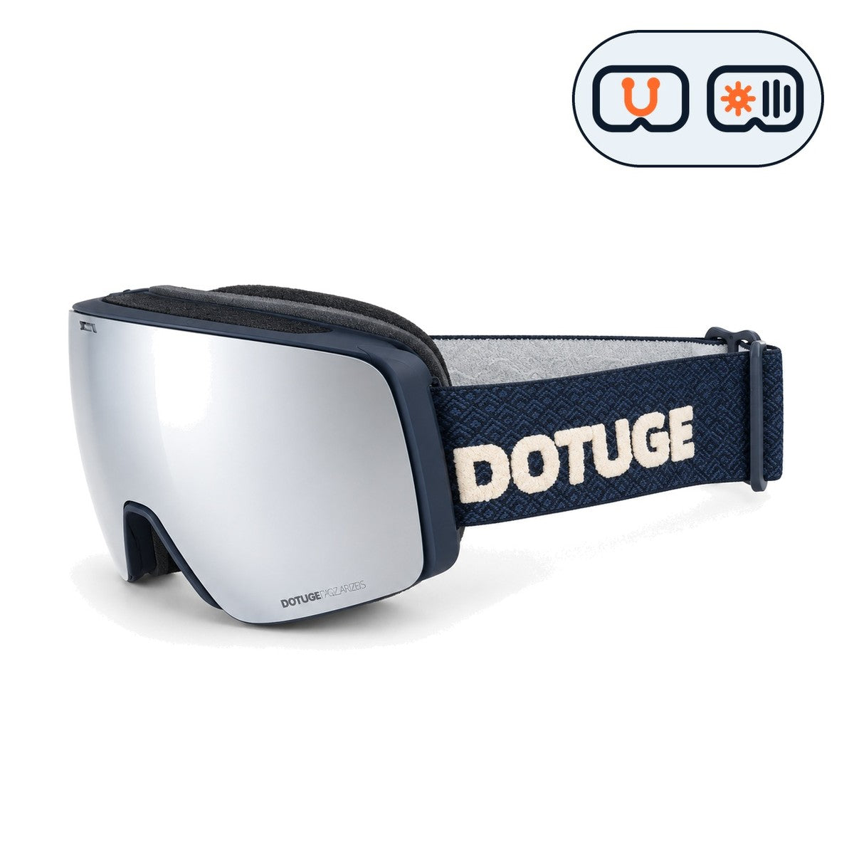 Slate 1 | Snow Goggles | Photochromic Cylindrical Lens, UV400 Protection | Skiing and Snowboarding-Silver Lens / Black Frame / Black Strap-Snowledge